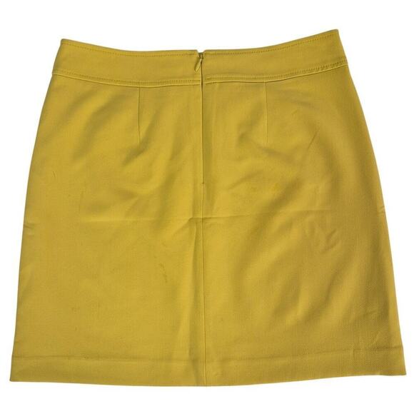 NWT Loft Petite Poly Blend Bright Yellow Short Skirt Fully Lined Sz 6P - Picture 2 of 6